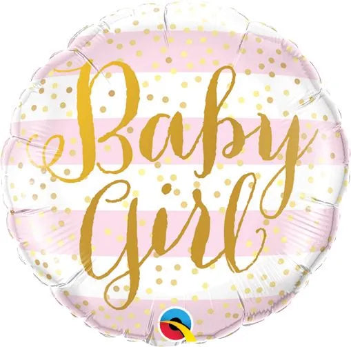 balloon foil baby girl pink