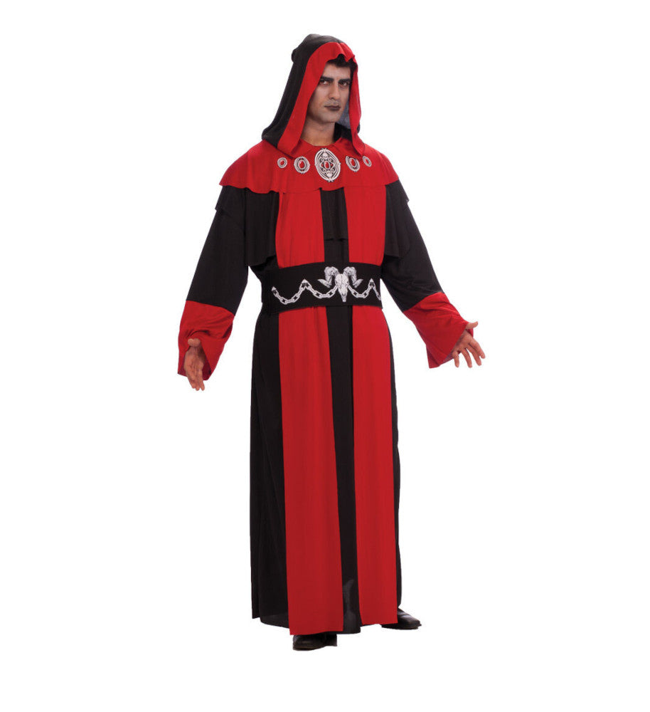 Full Cut Gothic Robe Plus Size Adult Costume Hooded robe Cowl with attached drapes Belt