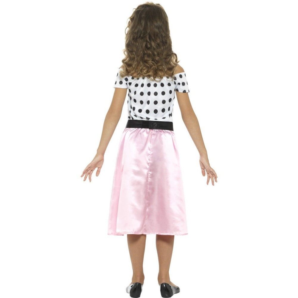 50's Poodle Skirt Girls Child Costume Dress Neck tie Belt