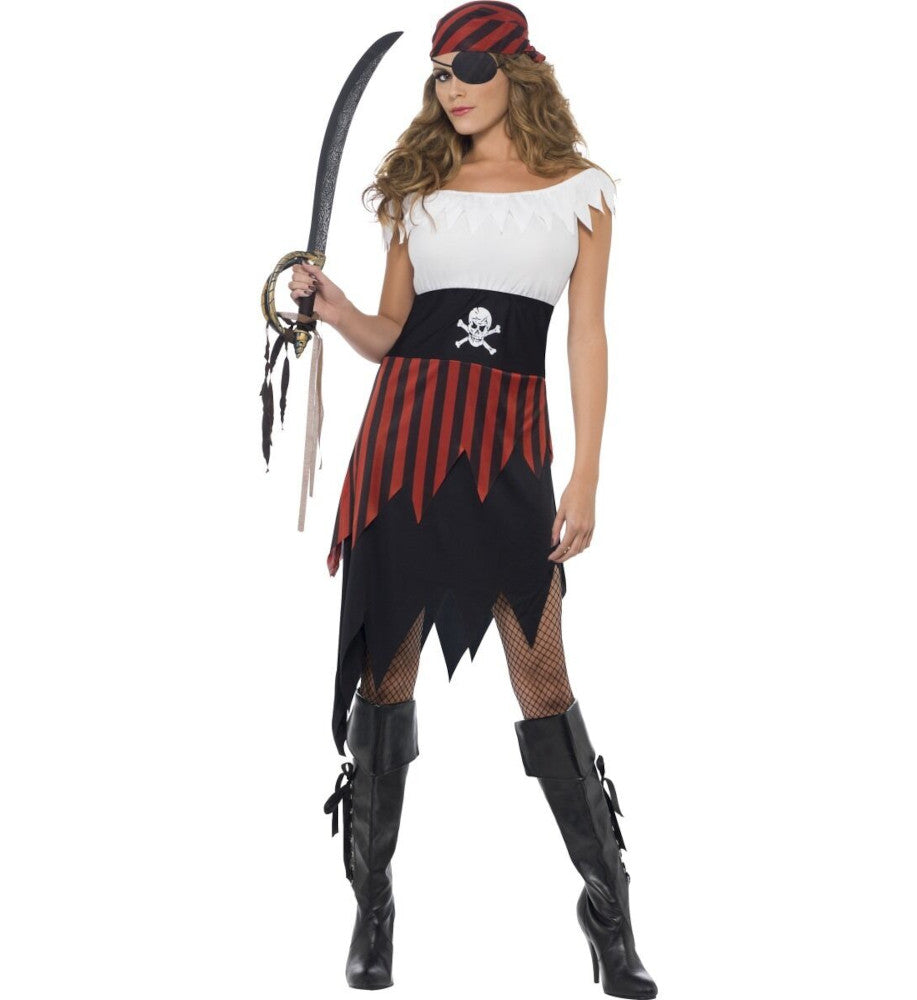 Pirate Wench Buccaneer Swashbuckler Adult Costume Dress Headpiece
