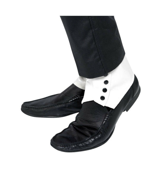 Twenties 20's Gangster White Shoe Covers Spats Adult Costume Accessory Pants Shoes