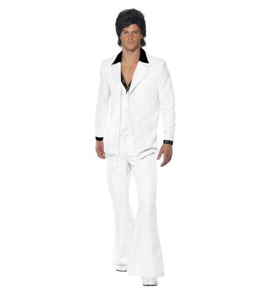 Disco Fever 70's 1970's Suit Adult Costume Jacket Mock shirt Waistcoat Trousers