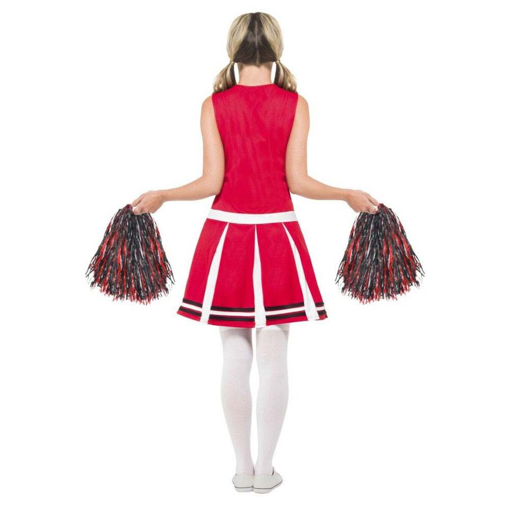 Cheerleader Adult Women Costume Dress Pom poms