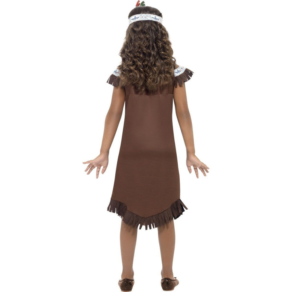 Native American Indian Girl Child Costume Fringed dress Feather headband