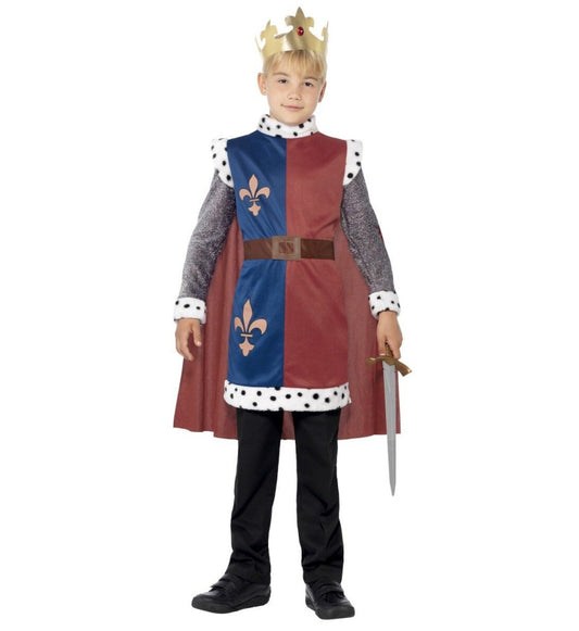 King Arthur Medieval Renaissance Boy Child Costume Medieval tunic with an attached cape Crown
