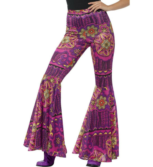 Hippie 60's 60s Flared Trousers Bell Bottom Pants Adult Costume Accessory