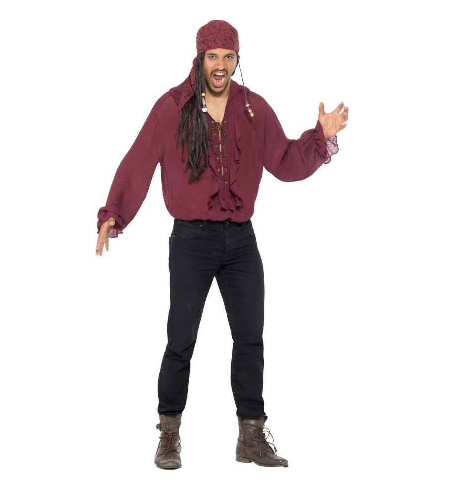 Swashbuckler Pirate Shirt Adult Costume Accessory Pirate shirt with lace up front