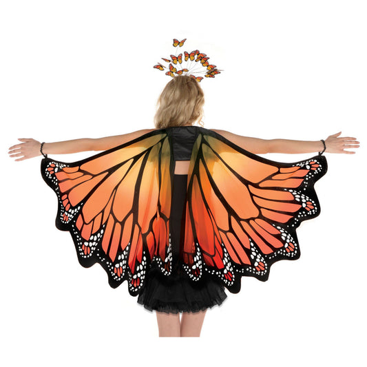 Orange Monarch Butterfly Wings Adult Costume Accessory, 24 1/2" x 53"