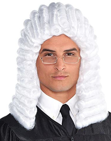 Judge Wig Adult Costume Accessory White shoulder length wig